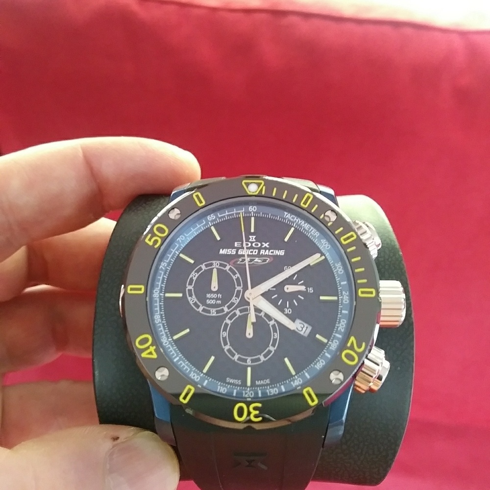 Edox CO-1"Miss Geico Racing"swiss chrono watch